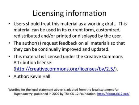 Licensing Info .